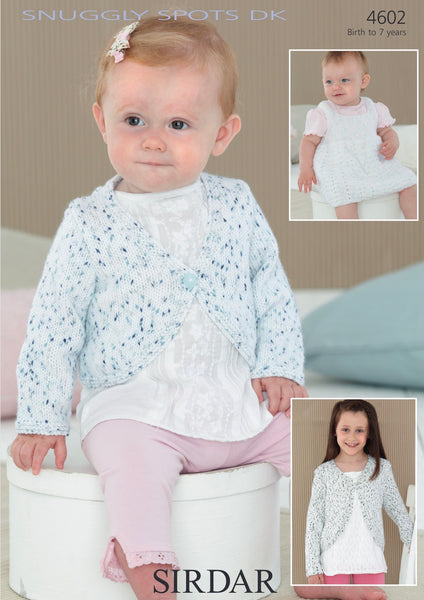 Sirdar Snuggly Spots D/K Pinafore and Bolero Knitting Pattern 4602