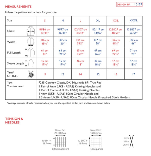 Sirdar Country Classic D/K Tunic Knitting Pattern 10197