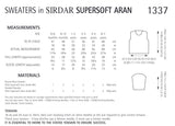 Sirdar Supersoft Aran Cable Sweater Knitting Pattern 1337