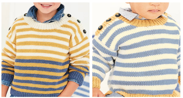Stylecraft Bambino D/K Boys Round Neck Sweater Knitting Pattern 9603