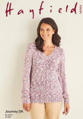 Hayfield Journey D/K Ladies Knitted Sweater Pattern 10102 PDF