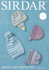 Sirdar Snuggly Baby Crofter 4ply Knitted Hats Pattern 4663
