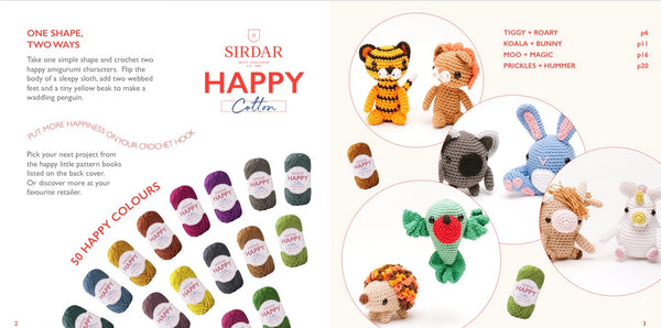 Sirdar Happy Cotton One Shape Two Ways Crochet Toys Pattern Book