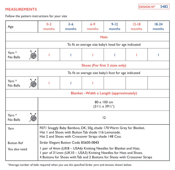 Sirdar Baby Bamboo D/K Blanket, Hats & Shoes Knitting Pattern 5482
