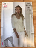 King Cole Calypso Double Knit Ladies Round Neck Cardigan & Sweater Pattern 5045