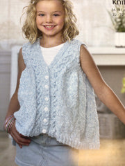 King Cole Calypso Double Knit Girls Short Sleeve Top Knitting Pattern 5039