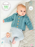 Stylecraft Naturals Bamboo & Cotton Babies Cable Jacket Knitting Pattern 9833