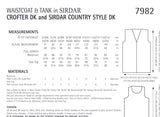 Sirdar Country Style D/K Ladies Waistcoat & Tank Top Knitting Pattern 7982