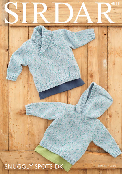 Sirdar Snuggly Spots D/K Sweater and Hoodie Knitting Pattern 4811