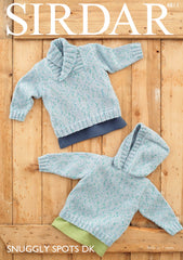 Sirdar Snuggly Spots D/K Sweater and Hoodie Knitting Pattern 4811