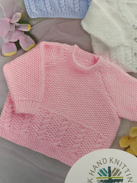 Baby Double Knit Jumpers and Cardigans Knitting Pattern UKHKA34