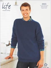 Stylecraft Mens Double Knit Sweater Knitting Pattern 8865