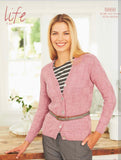 Stylecraft Ladies 4ply Vneck Cardigan Knitting Pattern 8866