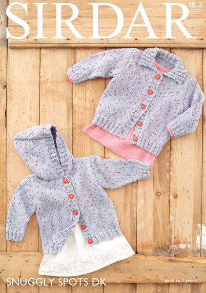 Sirdar Snuggly Spots D/K Baby Cardigan Knitting Pattern 4812