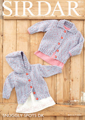 Sirdar Snuggly Spots D/K Baby Cardigan Knitting Pattern 4812