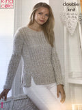 King Cole Calypso Double Knit Ladies Round Neck Cardigan & Sweater Pattern 5045