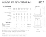 Sirdar No1 Double Knit Ladies Crochet Top and Cardigan Pattern 8127