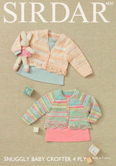Sirdar Snuggly Baby Crofter 4ply Girls Cardigan Knitting Pattern 4820