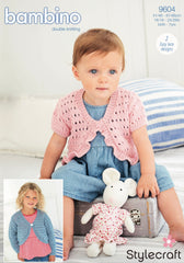 Stylecraft Bambino D/K Girls Bolero Knitting Pattern 9604