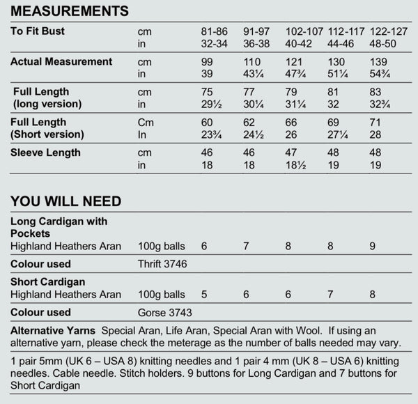 Stylecraft Highland Heathers Aran Ladies Cardigan Knitting Pattern 9871