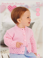 Stylecraft Wondersoft D/K Lacy Cardigan Knitting Pattern 8978