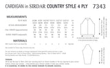 Sirdar Country Style 4ply Ladies Round Neck Cardigan Knitting 7343