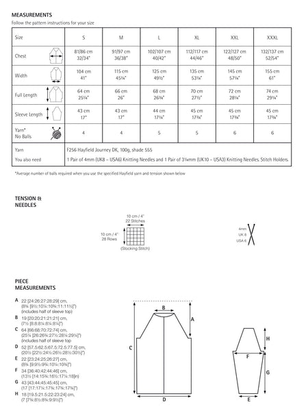 Hayfield Journey D/K Ladies Jacket Knitting Pattern 10103 PDF