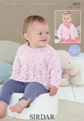 Sirdar Snuggly Spots Sweater and Cardigan Knitting Pattern 4604