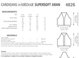 Sirdar Supersoft Aran Simple Cardigans Knitting Pattern 4826