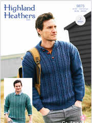 Stylecraft Highland Heathers Aran Men’s Sweater Knitting Pattern 9875