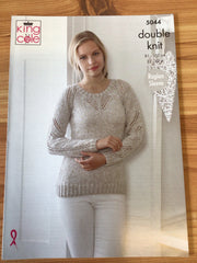 King Cole Calypso Double Knit Ladies Sweater and Vest Knitting Pattern 5044