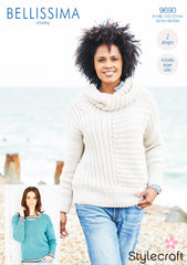 Stylecraft Bellissima Chunky Ladies Sweater Knitting Pattern 9690