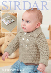 Sirdar Supersoft Aran Jacket and Blanket Knitting Pattern 4828
