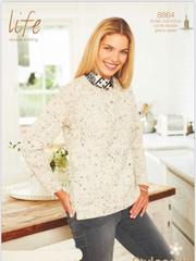 Stylecraft Ladies Double Knit Jumper Knitting Pattern 8864