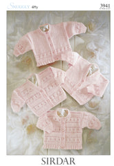 Sirdar Snuggly 4ply Girls Lacy Cardigans Knitting Pattern Sizes Premature to 2yrs 3941