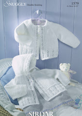 Sirdar Snuggly Double Knit Baby Jacket Knitting Pattern 1579