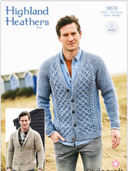 Stylecraft Highland Heathers Aran Men’s Cardigan Knitting Pattern 9876