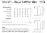 Sirdar Supersoft Aran Cardigans Knitting Pattern Sizes 2-13yrs 2334