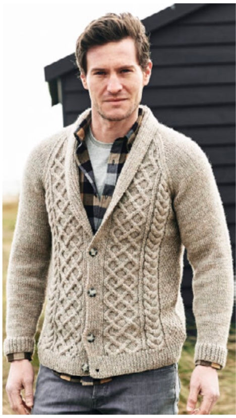 Knitting Pattern Mens Hooded Cardigan Uk Stylecraft Highland