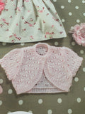 Baby Double Knit Lacy Bolero Knitting Pattern UKHKA55