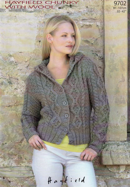 Hayfield chunky with wool pattern 9702